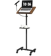 MAHANCRIS Podium Stand with Microphone Stand, Mobile Lectern and Laptop Desk with Storage Tray, 2...