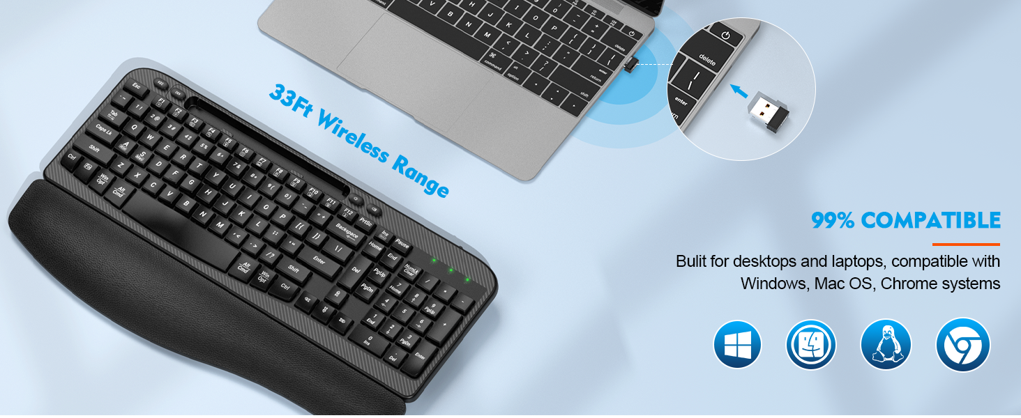 wireless ergonomic keyboard