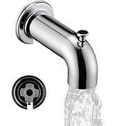 LOCALAND Slip-On Extra Long Tub Spout with Diverter, 1/2 Inch Slip Fit Connection,Chrome Plated