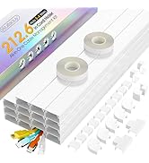 212.6in Cord Hider Kit, Cord Covers for 3-4 Wires on Wall, Cable Hider Wire Covers for Cords on W...