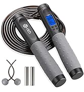 Te-Rich Jump Rope, Weighted Jump Rope for Fitness, Skipping Rope with Counter - Heavy Handles, Ad...