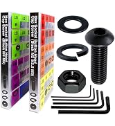EEEEE 1820 Black Metric Machine Screw Assortment Kit M2 M2.5 M3 M4 M5 Bolts and Nuts kit with Fla...