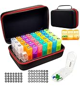 Monthly Pill Organizer 3 Times a Day, 31-Day Pill Organizer with Pill Cutter, AM PM Storage Case,...