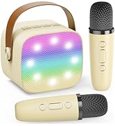 Mini Karaoke Machine for Kids Adults, 2025 TOP Mini Portable Bluetooth Karaoke Speaker with 2 Wir...