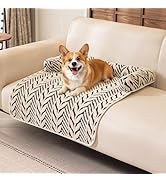 Calming Dog Bed Mats with Neck &amp; Head Support, Soft Flannel Pet Couch Bed for Small and Medium Do...