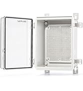 QILIPSU Outdoor WiFi Enclosure, 8.6"x6.7"x4.3" Waterproof Electrical Junction Box, Clear Plastic ...