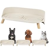 Raised Dog Feeder Bowl Stand - Elevated Dining Table for Small and Medium Dogs and Cats - Fits Fo...