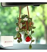 SGIBYN Crochet Hanging Plant for Car,Car Decorations Interior,Plant Aesthetic Car Accessories for...