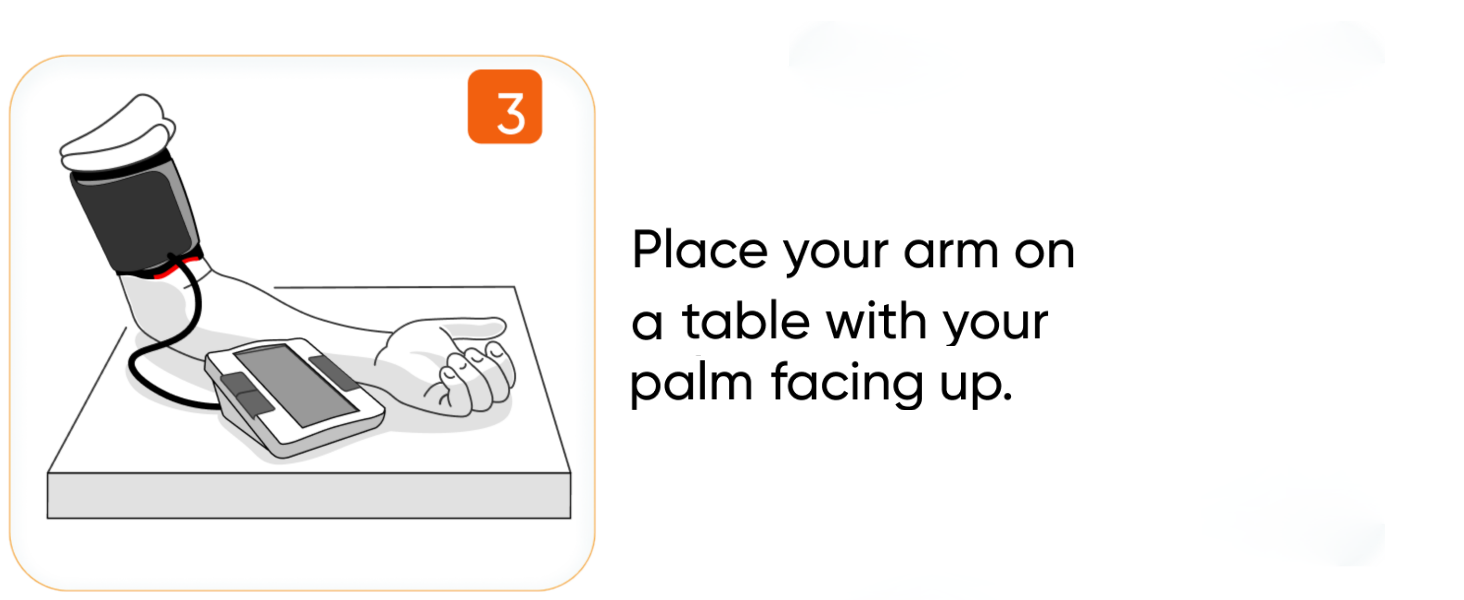 Place your arm on a table with your palm facing up.