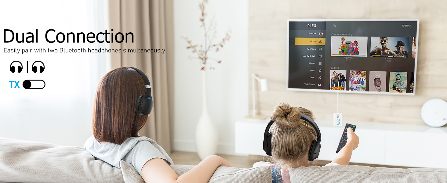 dual link bluetooth transmitter for tv