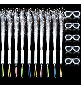 30 PCs White Fiber Optic Wands Glow Sticks Long LED Light up Wedding Wand Party favors with 25 Gl...