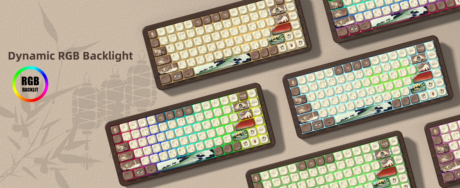 75% Wireless Mechanical Keyboard with QMK/VIA, WD75 V2 Retro Creamy Gaming Keyboard