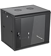 Tedgetal 9U Wall Mount Server Cabinet Network Rack Enclosure Locking Glass Door