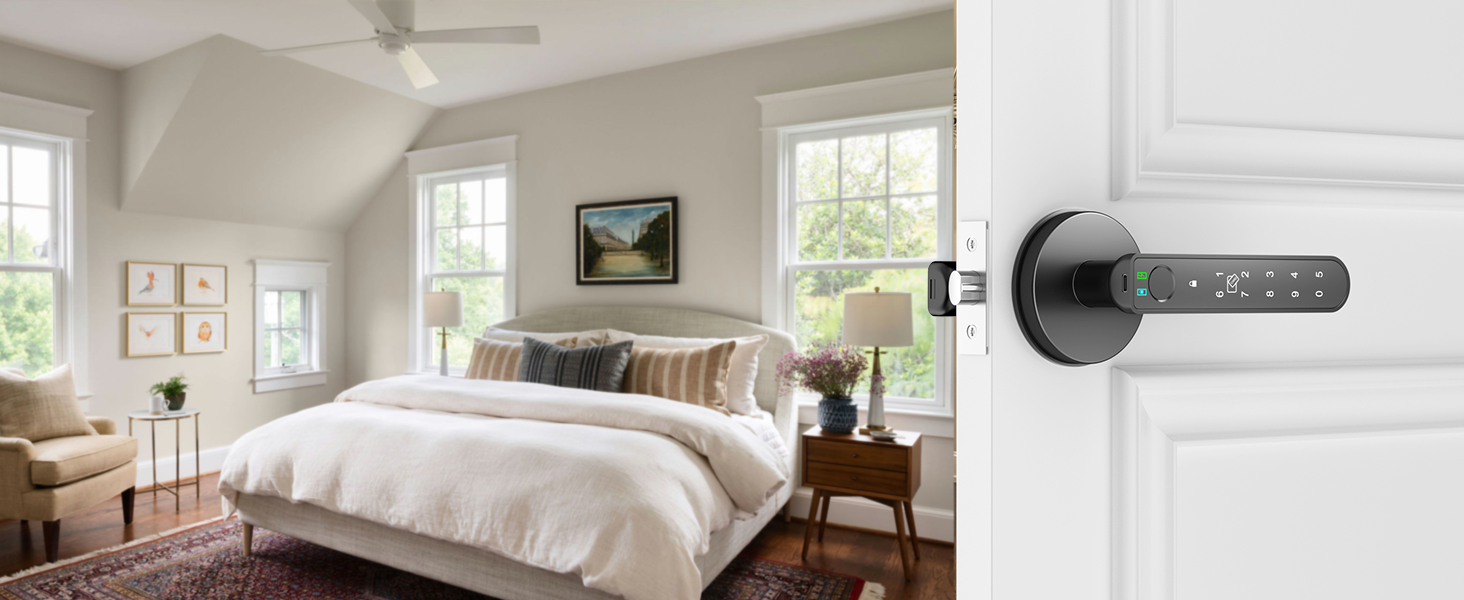  door locks for bedroom keypad round black