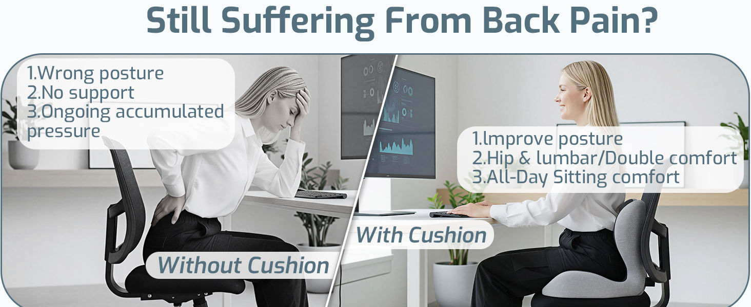seat cushion with back support chair cushion for back pain