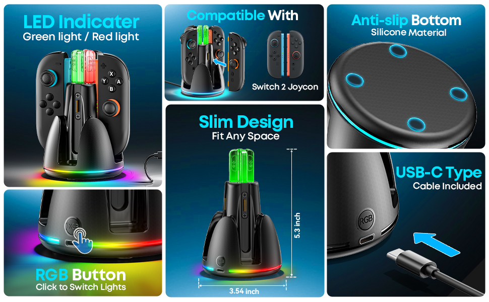 Switch 2 joy-con charger station