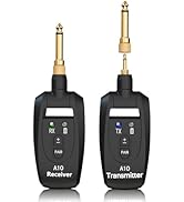 A10 Wireless Guitar System, 2.4GHz Rechargeable Transmitter Receiver, 24-bit 48KHz Audio, 100ft R...