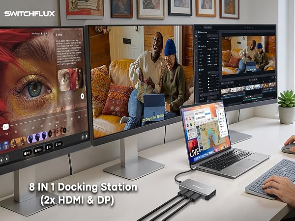 Laptop Docking Station 3 Monitors