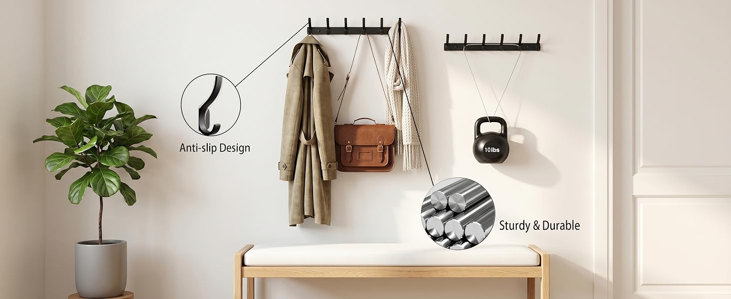 coat rack wall mount sturdy