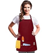 TEXVIDA Aprons for Women Men with 7 Pockets – Zipper Pocket - Buckle Closure - Server, Waitress, ...