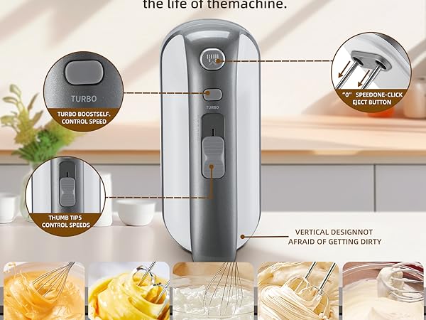 5 precise speed settings for any task, plus one-touch ejection for safe and easy cleanup.