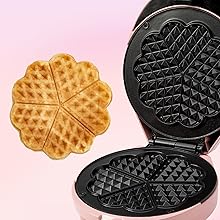 waffle maker mini belgian removable plates heart cast iron double temperature non-stick cool touch