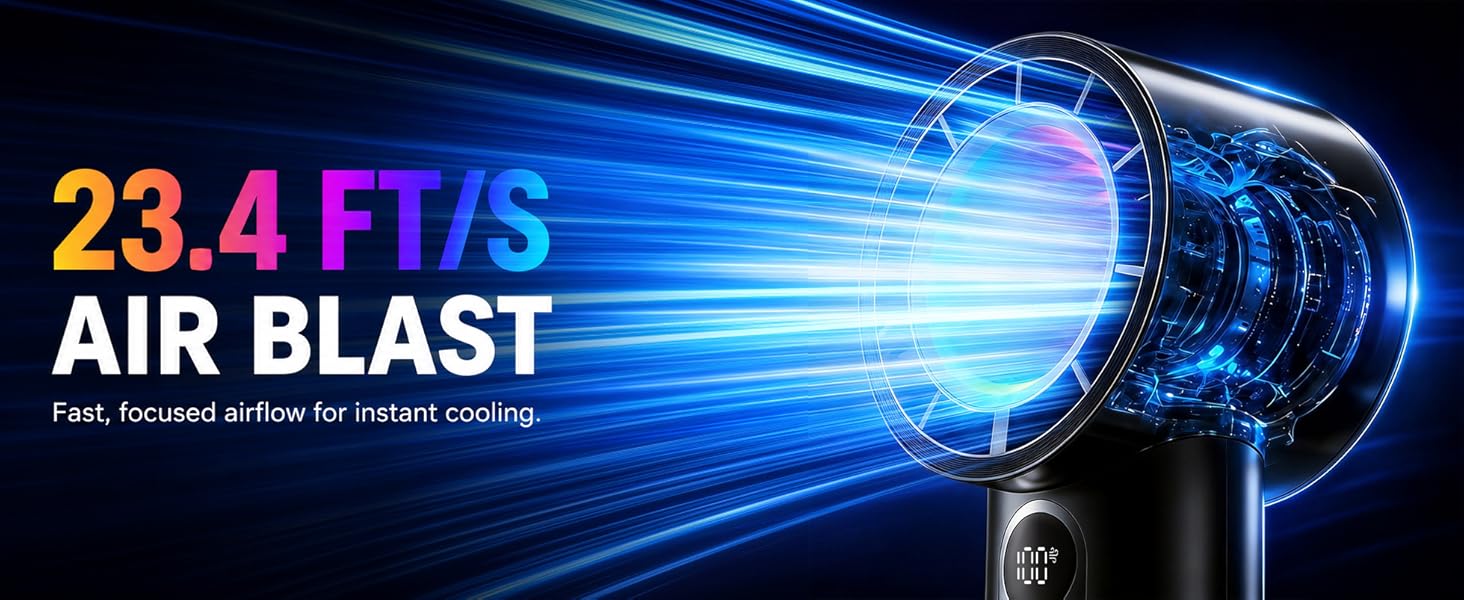 SOTHING Portable Handheld Fan with Dynamic RGB Light