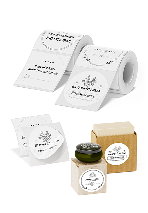 2 Rolls White Round Labels for Gift