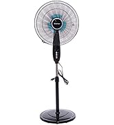 COSTWAY Pedestal Fan, 3-Speed Digital Control- Adjustable Height- Oscillating Standing Fan w/Time...