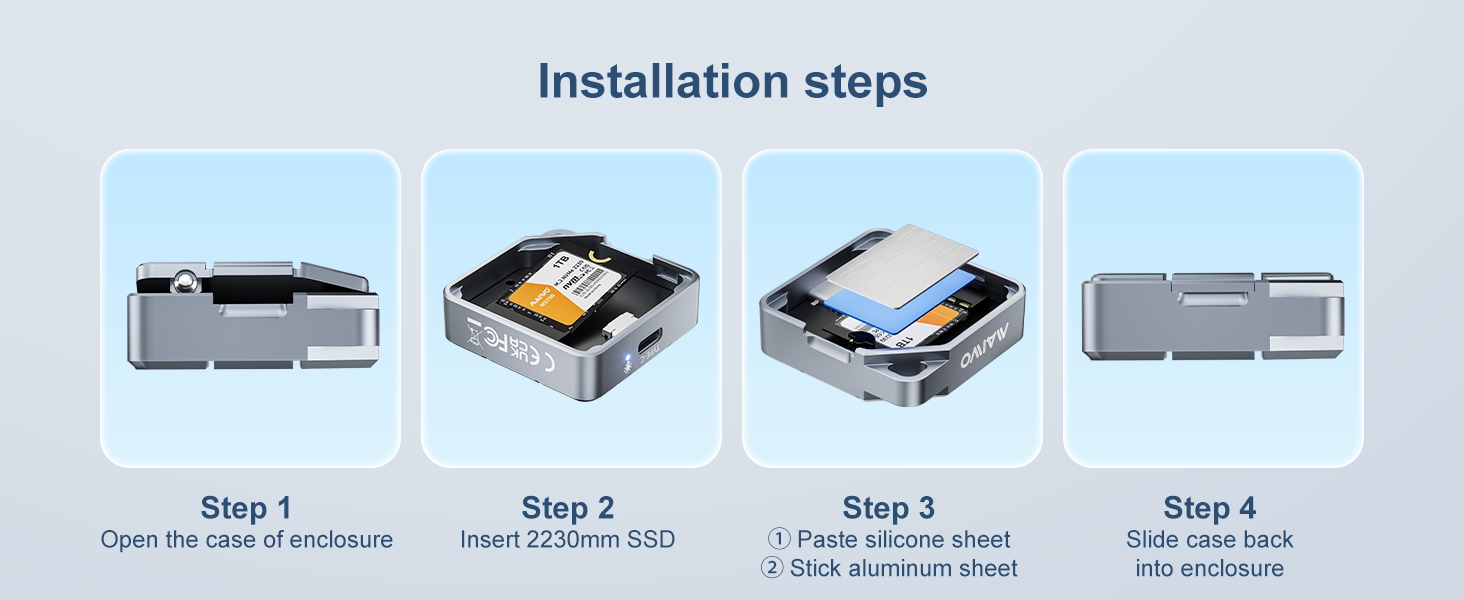 NVMe SATA 2230 ssd enclosure