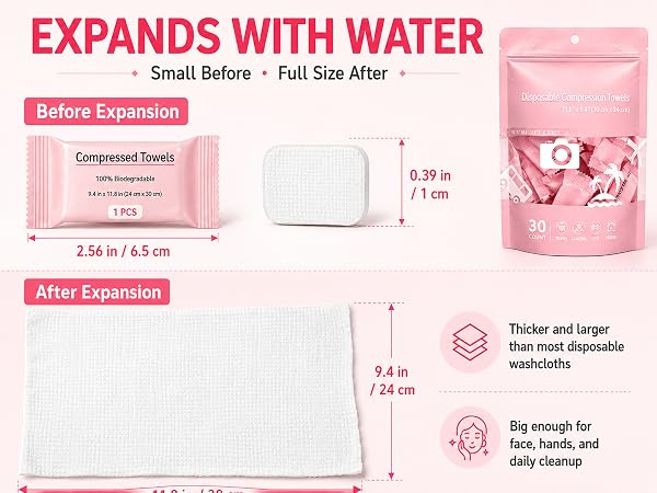 EXPANDS WITH WATER