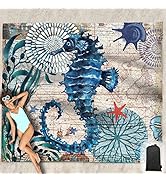 Hiwoss Beach Blanket Waterproof Sandproof Oversized 95”x 80”,Sand Free Beach Mat with Corner Pock...