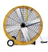 Simple Deluxe Drum Fan, 2-Speed High Velocity Heavy Duty Industrial Metal Floor Fan for Warehouse...