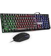 mafiti RK101 Computer Keyboard Mouse Combo Wired, RGB Backlit USB Keyboard for PC Mac Laptop Desk...
