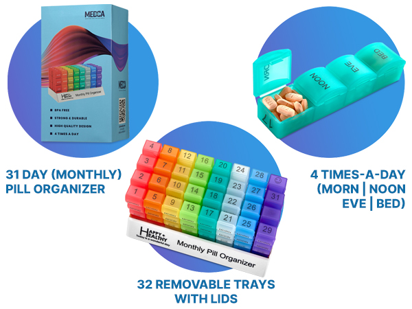 31 day monthly pill organizer