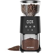 AYCHIRO Burr Coffee Grinder Electric, Adjustable Burr Mill with 30 Grinding Settings, Coffee Bean...