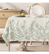 Softalker Spring Easter Tablecloth Rectangle - Waterproof Floral Pattern Decorative Table Cloths,...