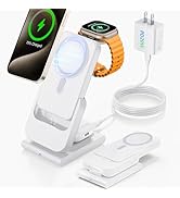 RORRY 3 in 1 Charging Station for Apple, [10000mAh Detachable Power Bank][Foldable] Wireless Char...