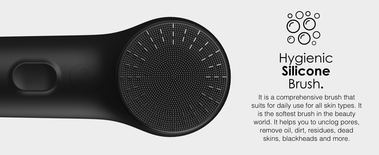 silicone face scrubber facial cleansing brush with replacement magnetic silicone brush head