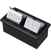 KYHSHJ Dual Pop-Up Floor Electrical Outlet Box Kit,20 Amp Stainless Steel GFCI TR Receptacle Outl...