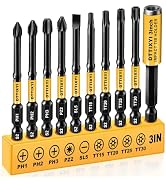 DTTIYXI 10PC Magnetic 3" Long Impact Screwdriver Bit Set | S2 Steel Phillips #1/#2/#3, Pozidriv S...
