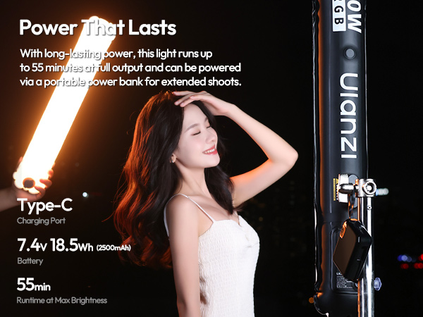 Build-in rechargeable battery for mobile photography