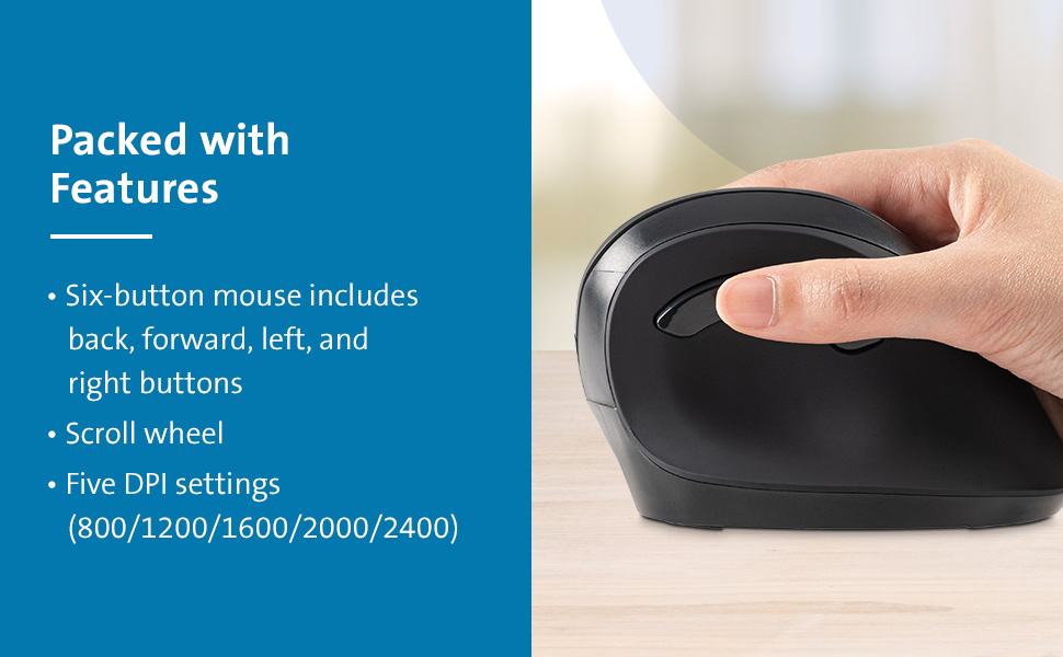 Vertical Wireless Mouse –Black