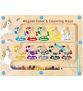 HONGID Uniorn Gifts for Girls,Magnetic Color and Number Maze,Montessori Toys for 2 3 4 5 Year Old...