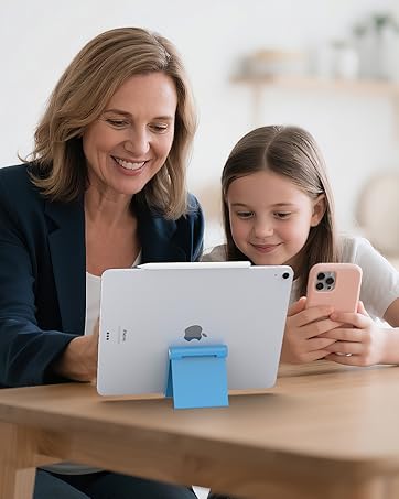 blue cell phone stand