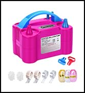 Growsun Electric Balloon Pump Garland Arch Kit with Pump 100V 600W Air Inflator w/ Balloons Tape ...