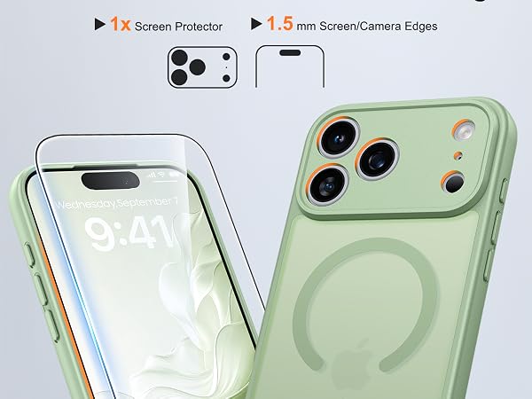 FNTCASE for iPhone 17 ProMax Case with Screen Protector