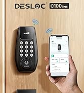 DESLOC C100 Plus Built-in WiFi Smart Lock, Keyless Entry Door Lock with Display, Keypad Deadbolt ...