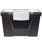 Storex Legal File Box with Organizer Lid – Plastic Office File Storage Box for Letter and Legal H...