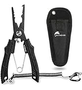 Hathever Saltwater Fishing Pliers, Split Ring Pliers for Fishing with Safety Lock, Fish Pliers wi...